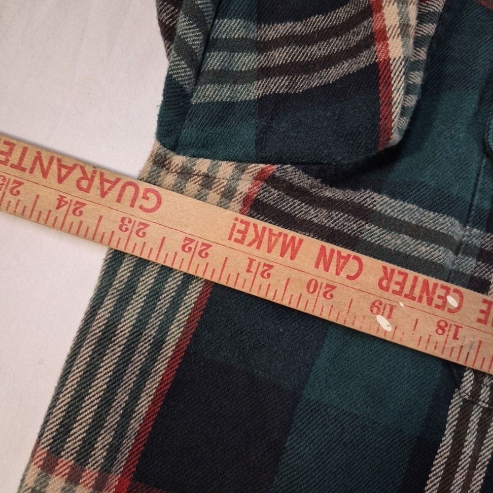 Lauren Ralph Lauren Flannel Shacket Womens Large Green Plaid Hood Full Zip Work - Picture 6 of 8